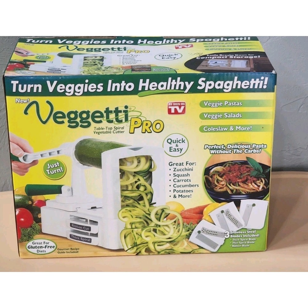 Veggetti Pro Table‎ Top Spiral Vegetable Cutter Open Box